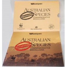 AUSTRALIA 1992 . ENDANGERED SPECIES . COMMEMORATIVE MEDALLIONS